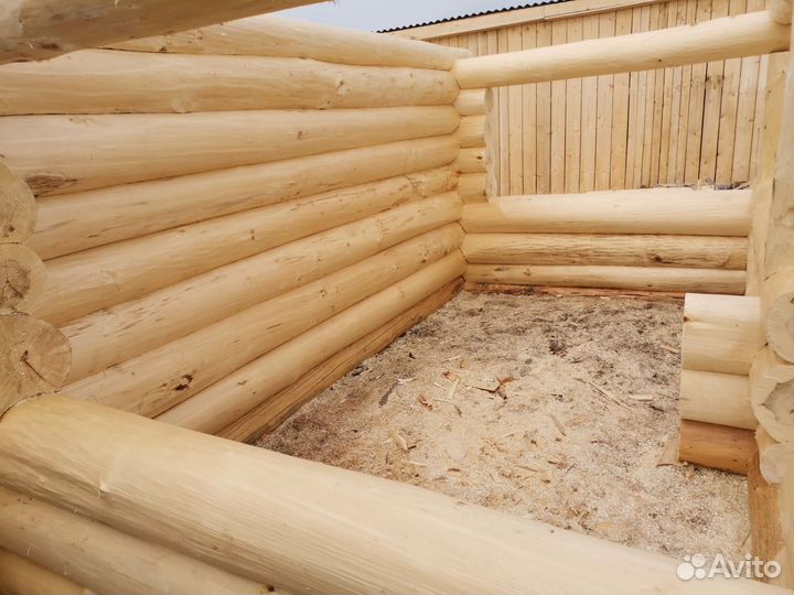 Сруб бани 6х6 с терассой