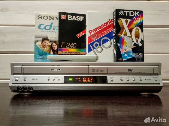 DVD VHS 6 head Hi-fi стерео Toshiba ду комбо