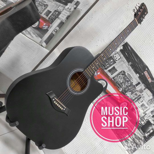 Гитара акустическая новая большой корпус