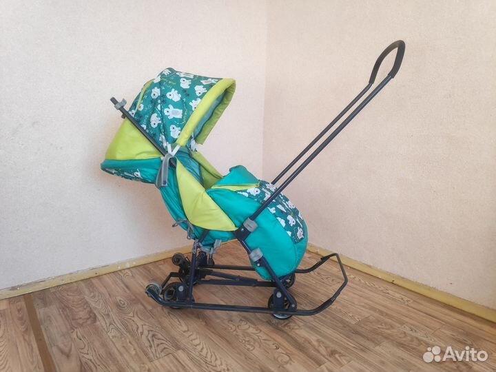 Санки коляска Ника умка с колёсами