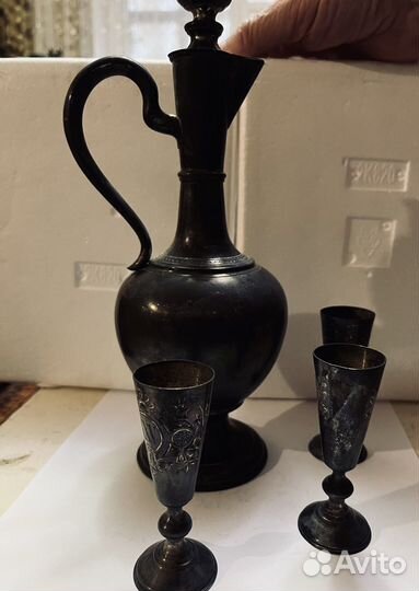 Серебряный графин+ 3 рюмки