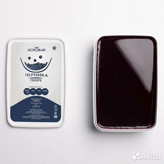 Замороженное пюре Черника 1кг Агробар