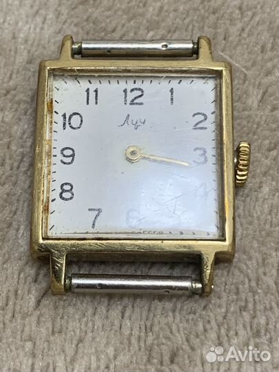 Часы Луч позолоченные аu, отличные