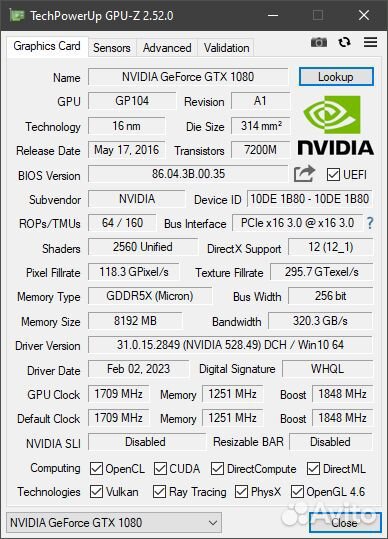 Видеокарта Palit GeForce GTX1080 8gb JetStream
