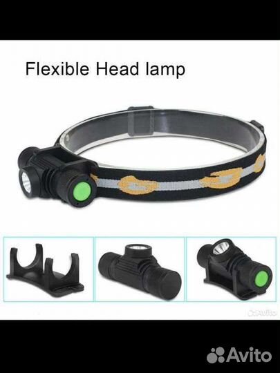 Налобный фонарь + акб 3400mAh