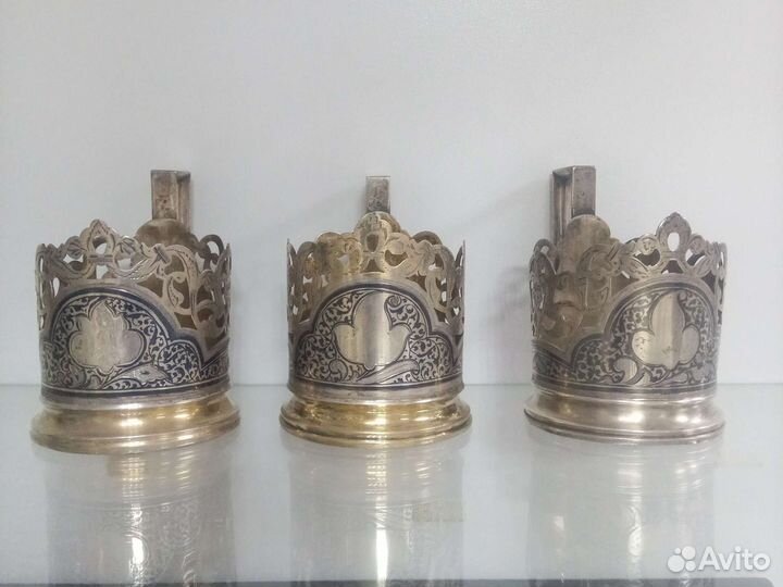 Подстаканник серебро 875 винтаж СССР