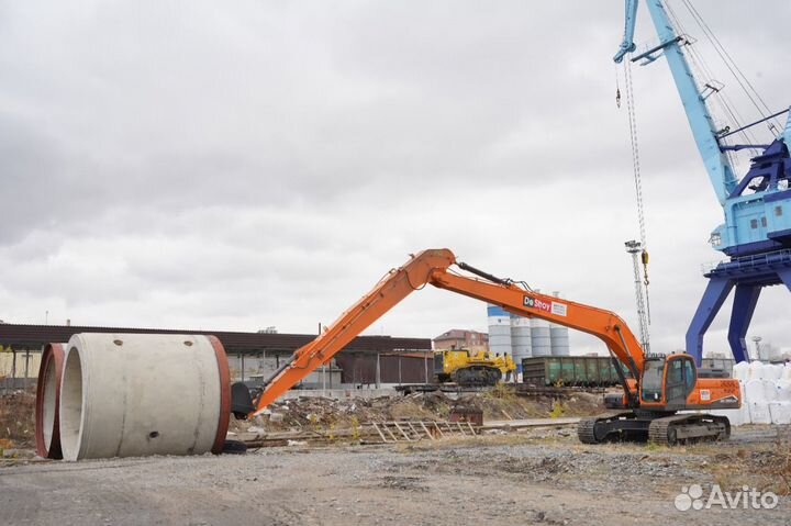 Аренда гусеничного экскаватора с гидромолотом