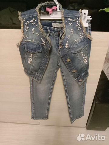 Жилет и джинсы для девочки