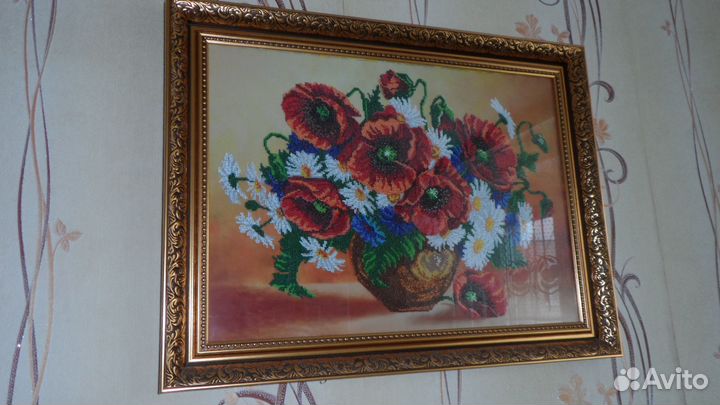 Картина вышивка бисером.