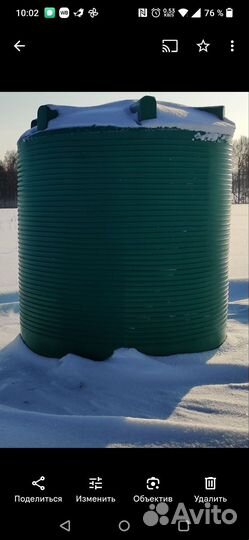 Резервуар для воды пластиковый 10 кубов