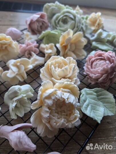 Коробочки с зефирными цветами