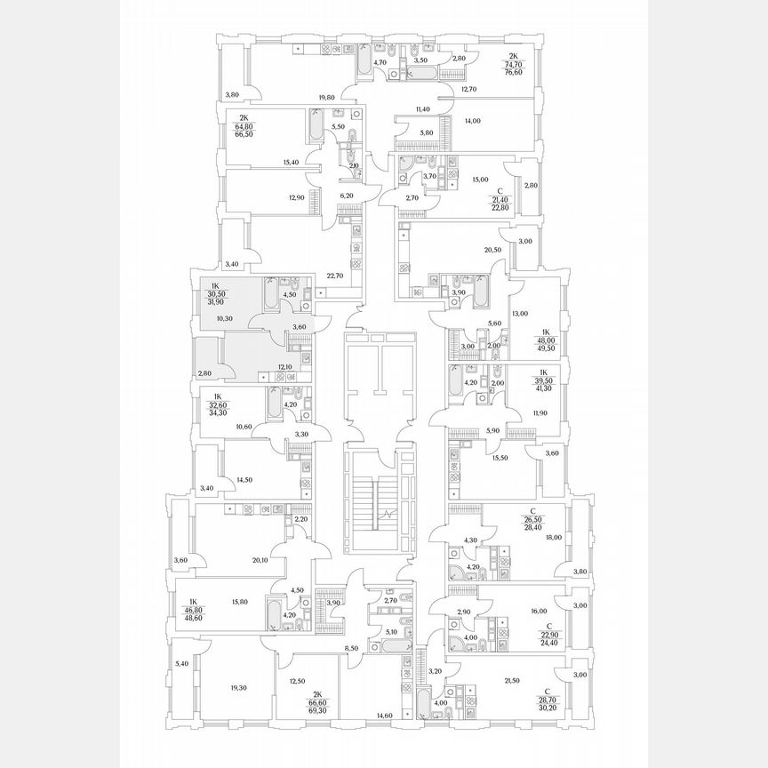 1-к. квартира, 24,3 м², 10/13 эт.