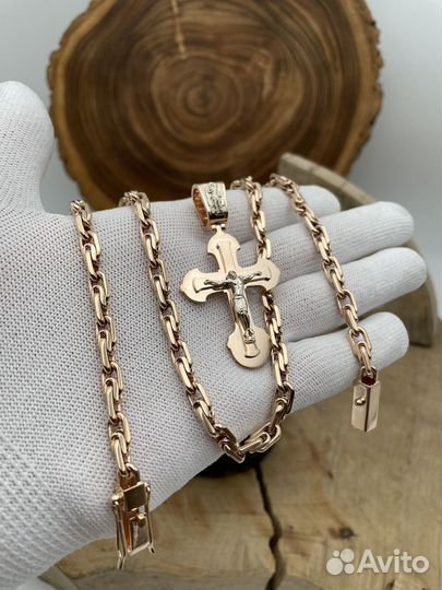 Золотая цепь с крестом Патриарх