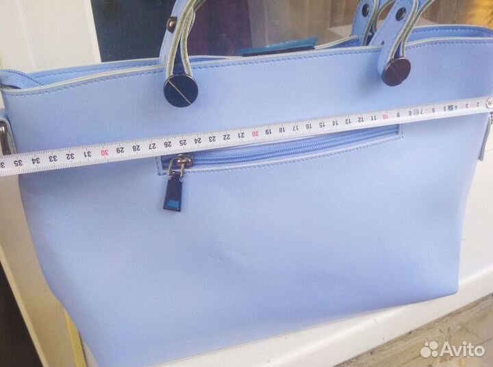 Новые кожаные сумки голубая и синяя
