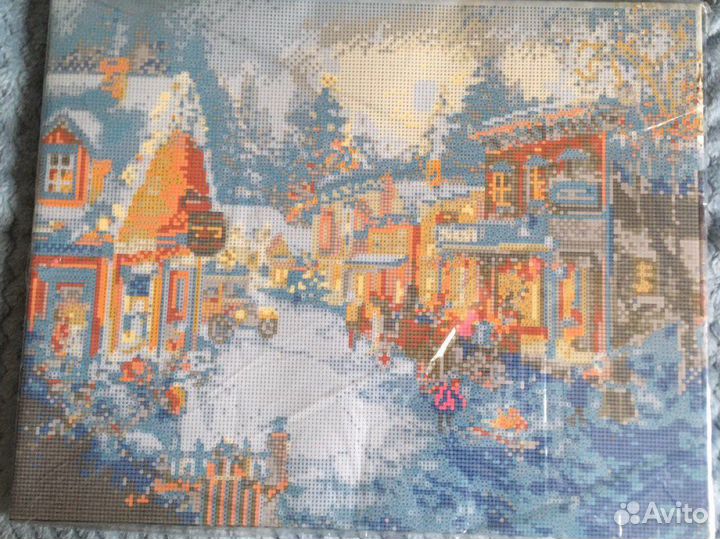 Картина стразами / Алмазная вышивка «Зимняя деревн