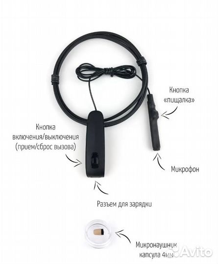 Микронаушник капсульный Bluetooth
