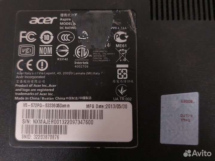 Игровой Acer Aspire V5-572PG с подсветкой