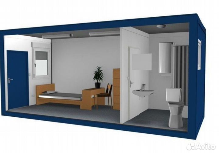 Сантехнический блок контейнер с душем и отдельным