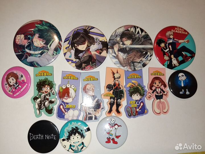 Аниме значки, закладки в одни руки