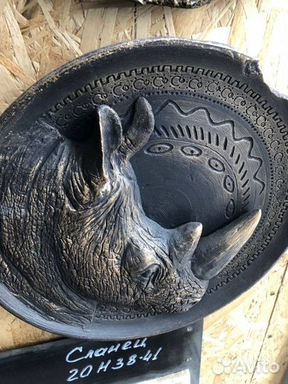 Декоративная тарелка бетон, ручная работа