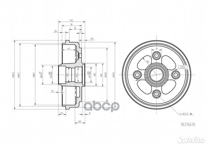 Барабан тормозной задний ARG291012 Arirang