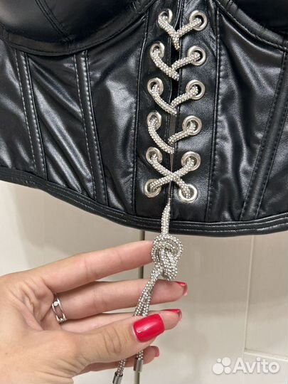 Кожаный топ корсет 75-80 D