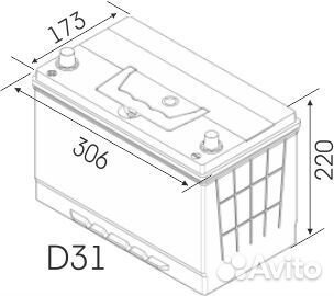 Акб 100ач bars Asia (115D31R) Дизель