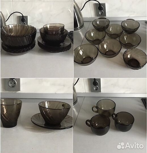 Посуда из темного стекла Франция Luminars