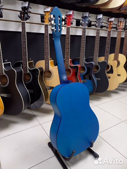 Гитара Классическая Синяя Матовая Новая