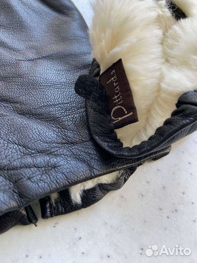 Перчатки женские кожаные зимние