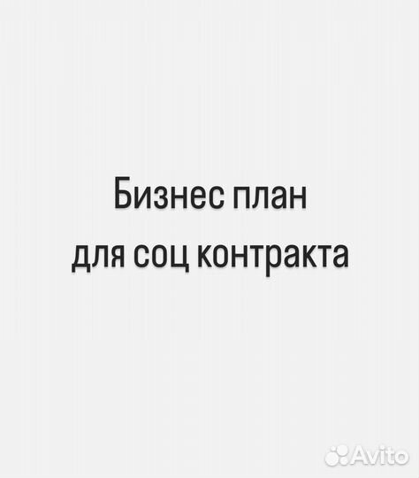 Бизнес план для соцконтракта