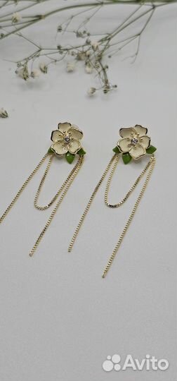 Серьги цветы