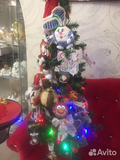 Елка 110 см с игрушками и огоньками