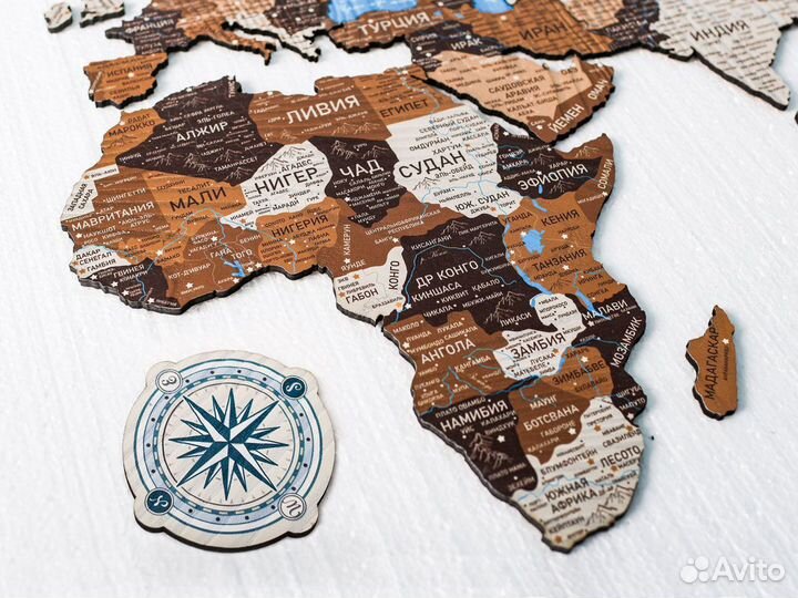 Деревянная карта мира из дерева, Пятигорск