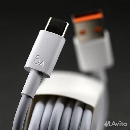 Кабель быстрой зарядки USB A - USB Type C, 6 A