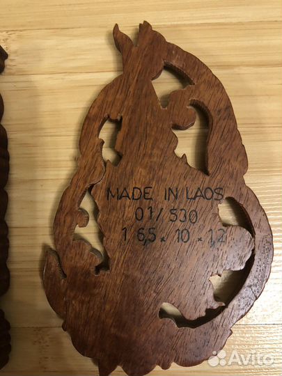 Панно настенное. Дерево. 2 шт. Лаос. Винтаж