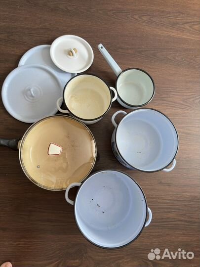 Кастрюля, сковорода эмалированная