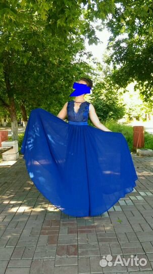 Платье вечернее синее 44-46 на выпускной свадьбу