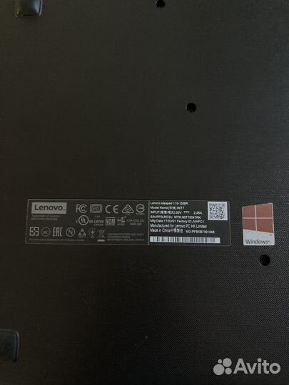 Ноутбук lenovo ideapad 110-15IBR