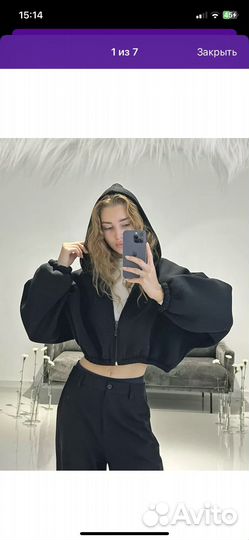 Зип-худи укороченное