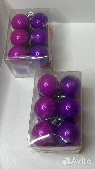 Набор елочных игрушек пластик