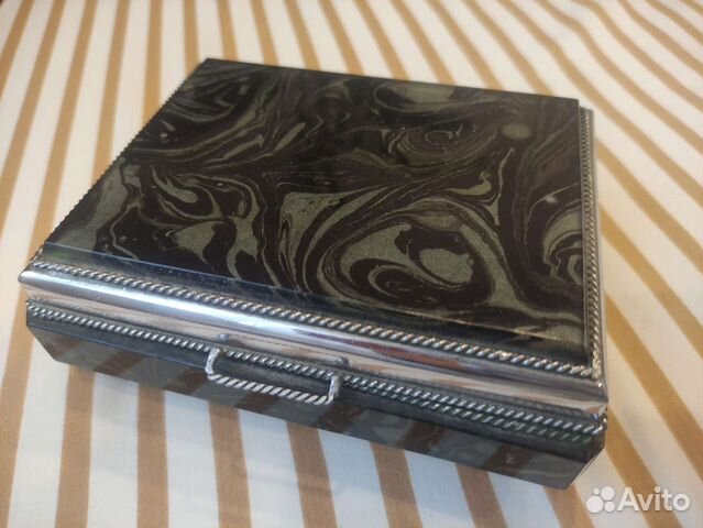 Шкатулка 80 годы под малахит