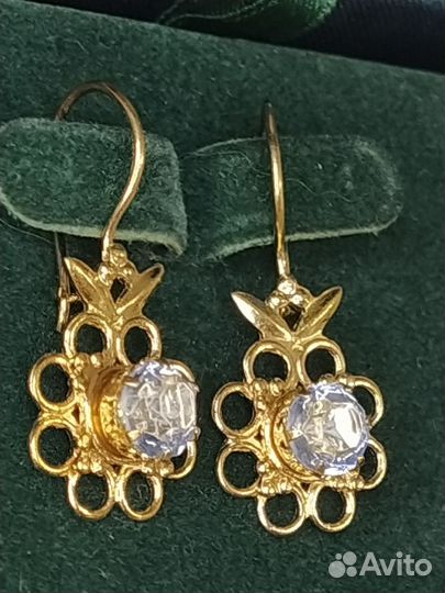 Серьги винтаж СССР позолота клеймо