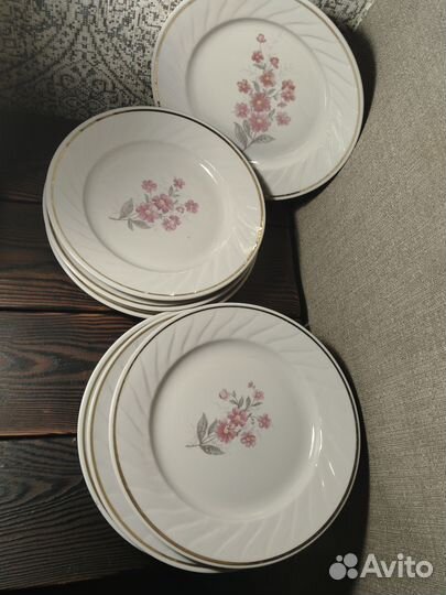 Набор из 9 тарелок фарфор СССР Богдановичи
