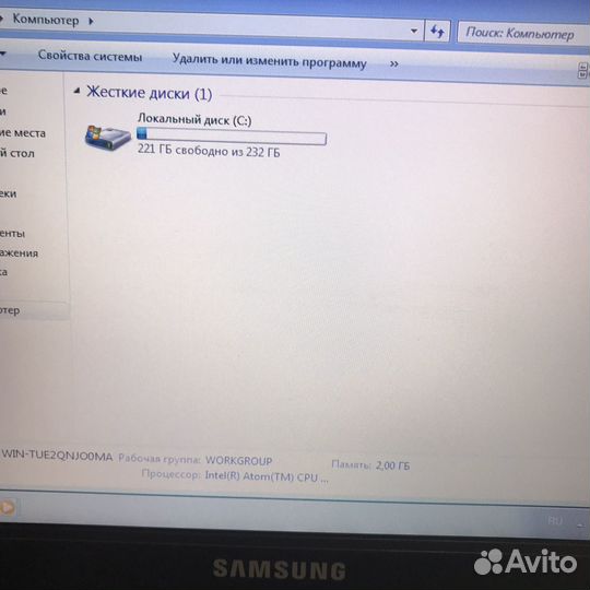 Нетбук samsung intel Atom N550 озу 2Гб HDD 250Гб