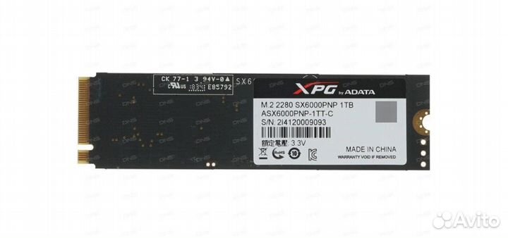 1000 гб SSD M.2 накопитель adata XPG SX6000 Pro AS