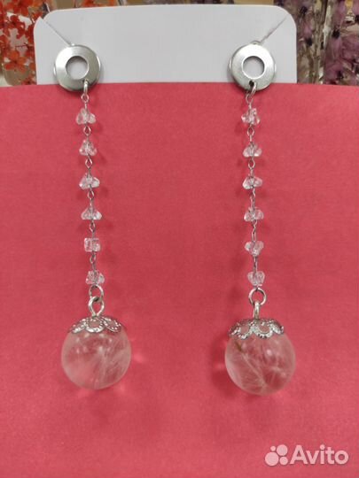 Серьги с настоящими одуванчиками