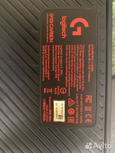 Механическая клавиатура logitech g413 carbon