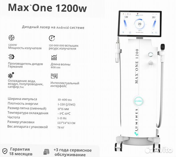 Аппарат для эпиляции Лю-Минес Max One 1200 Вт