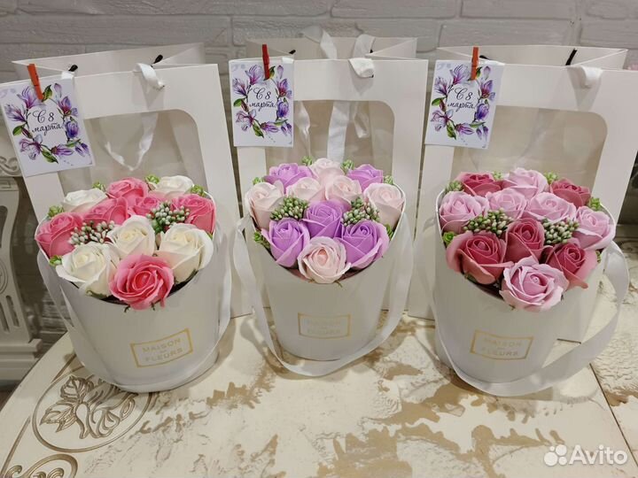 Букет из мыльных роз